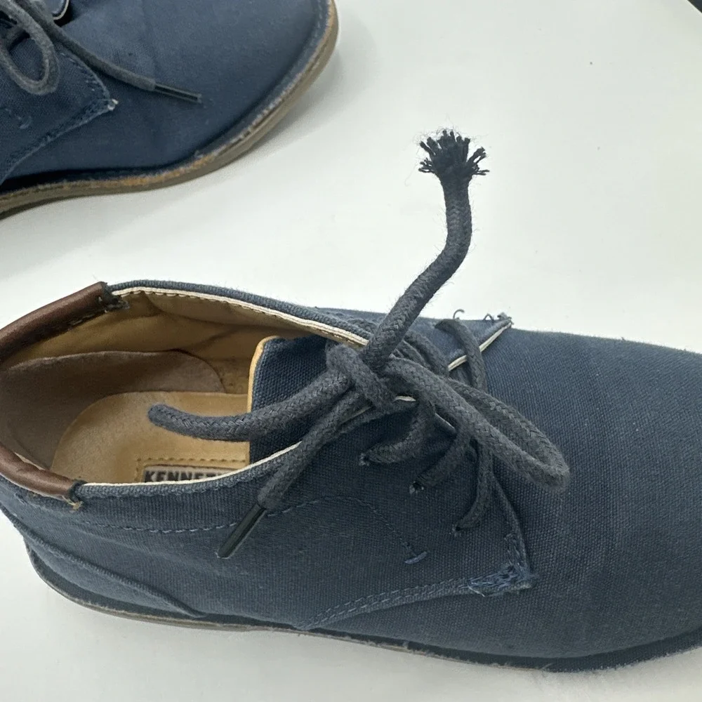 Kenneth Cole Real Deal‎ Navy Blue Canvas Lace Up Boys Dress Shoes Size 13